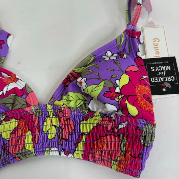 Hula Honey Floral Stretch Ruffle Swimsuit Top Size XS NWT - Picture 3 of 8